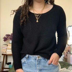 ❌SOLD❌ Madewell Black Waffle Knit Merino Wool Sweater